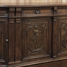 19th Century French Walnut Neoclassical Buffet with Four Seasons