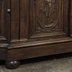 19th Century French Walnut Neoclassical Buffet with Four Seasons