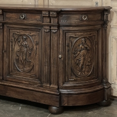 19th Century French Walnut Neoclassical Buffet with Four Seasons