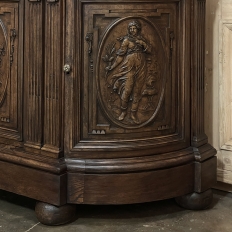 19th Century French Walnut Neoclassical Buffet with Four Seasons