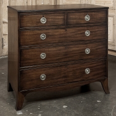 Antique English Mahogany Veneer Chest of Drawers