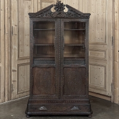 19th Century Dutch Hand Carved Walnut Vitrine by Horrix