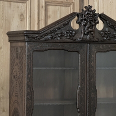 19th Century Dutch Hand Carved Walnut Vitrine by Horrix