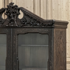 19th Century Dutch Hand Carved Walnut Vitrine by Horrix