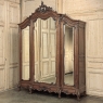 19th Century French Louis XV Walnut Triple Armoire