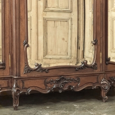 19th Century French Louis XV Walnut Triple Armoire