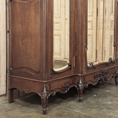 19th Century French Louis XV Walnut Triple Armoire