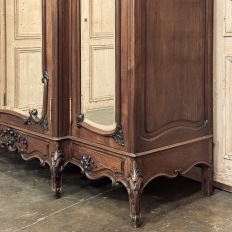 19th Century French Louis XV Walnut Triple Armoire