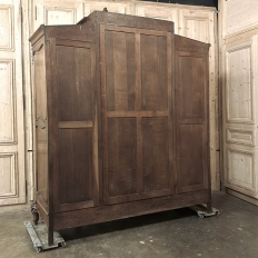 19th Century French Louis XV Walnut Triple Armoire