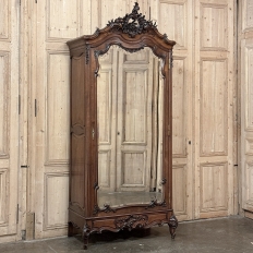 19th Century French Louis XV Walnut Triple Armoire