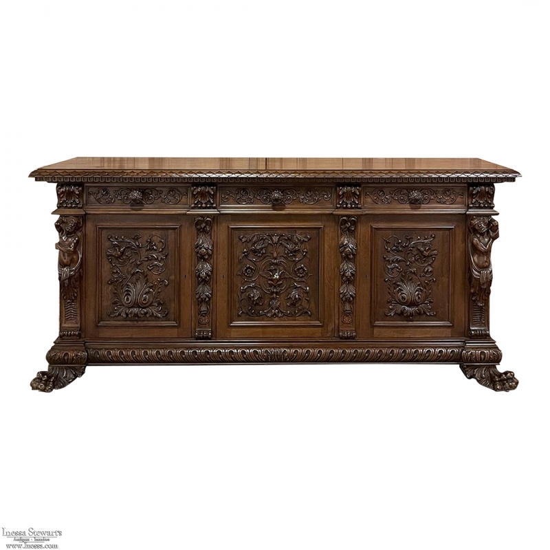 Antique Grand Italian Renaissance Walnut Buffet