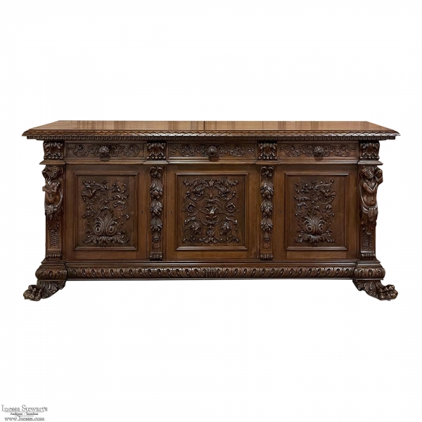 Antique Grand Italian Renaissance Walnut Buffet