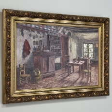 Antique Framed Oil Painting on Canvas by Victor Waegemaeckers