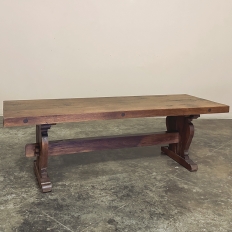 Antique Rustic Country French Trestle Coffee Table