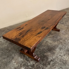 Antique Rustic Country French Trestle Coffee Table