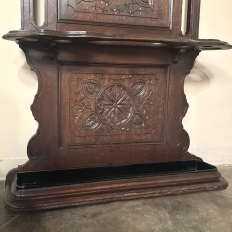 19th Century French Henri II Oak Hall Tree ~ Coat Rack