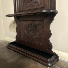 19th Century French Henri II Oak Hall Tree ~ Coat Rack