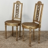 Pair 19th Century French Giltwood Louis XVI Salon Chairs with Cane Seats