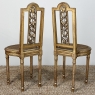 Pair 19th Century French Giltwood Louis XVI Salon Chairs with Cane Seats