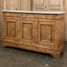 Early 19th Century French Charles X Burl Fruitwood Buffet with Carrara Marble Top