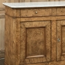 Early 19th Century French Charles X Burl Fruitwood Buffet with Carrara Marble Top