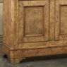 Early 19th Century French Charles X Burl Fruitwood Buffet with Carrara Marble Top