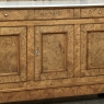 Early 19th Century French Charles X Burl Fruitwood Buffet with Carrara Marble Top