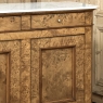 Early 19th Century French Charles X Burl Fruitwood Buffet with Carrara Marble Top