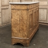 Early 19th Century French Charles X Burl Fruitwood Buffet with Carrara Marble Top