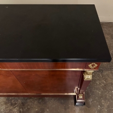 Antique French Empire Mahogany Buffet ~ Credenza with Slate Top