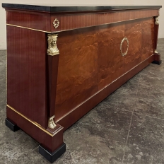 Antique French Empire Mahogany Buffet ~ Credenza with Slate Top