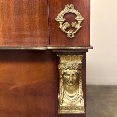 Antique French Empire Mahogany Buffet ~ Credenza with Slate Top