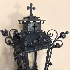 Pair 19th Century French Wrought Iron Garden Lanterns