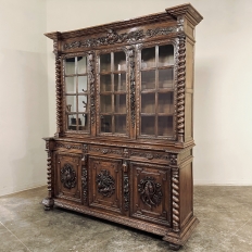 19th Century French Renaissance Triple Hunt Bookcase