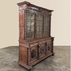 19th Century French Renaissance Triple Hunt Bookcase