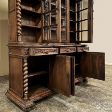 19th Century French Renaissance Triple Hunt Bookcase