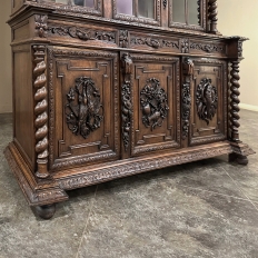 19th Century French Renaissance Triple Hunt Bookcase