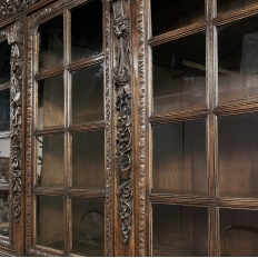 19th Century French Renaissance Triple Hunt Bookcase