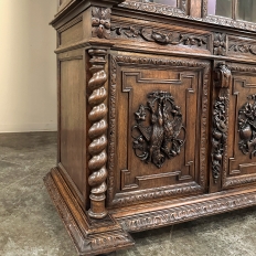 19th Century French Renaissance Triple Hunt Bookcase