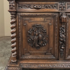 19th Century French Renaissance Triple Hunt Bookcase