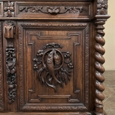 19th Century French Renaissance Triple Hunt Bookcase