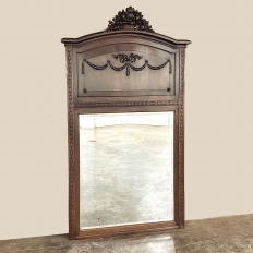 Antique French Louis XVI Walnut Trumeau ~ Mirror