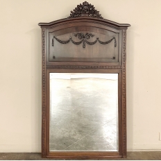 Antique French Louis XVI Walnut Trumeau ~ Mirror