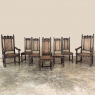 Set of 8 Italian Neoclassical Walnut Caned Dining Chairs includes 2 Armchairs