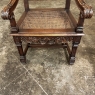 Set of 8 Italian Neoclassical Walnut Caned Dining Chairs includes 2 Armchairs