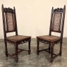 Set of 8 Italian Neoclassical Walnut Caned Dining Chairs includes 2 Armchairs