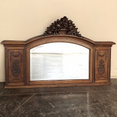 Antique French Louis XVI Walnut Mantel Mirror