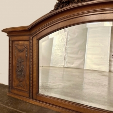 Antique French Louis XVI Walnut Mantel Mirror