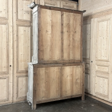 19th Century French Louis XIII Whitewashed Oak Bookcase