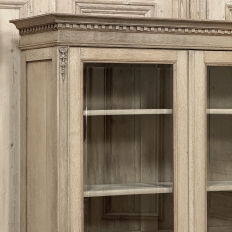 Antique French Neoclassical Louis XVI Bookcase in Stripped Oak